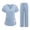 16#Light Blue, variant on Scrubs for Women Set – 4-Way Stretch Contrast V-Neck Top and Pants Sets for Women – 5 Pockets