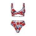 thumbnail image 4 of Daiia Leaves And Flowers Women's Bikini Set Two Piece Swimsuit High Waisted Bikini Adjustable Straps Bikini Perfect for Beach, Pool, and Summer Vacation-X-Large, 4 of 9
