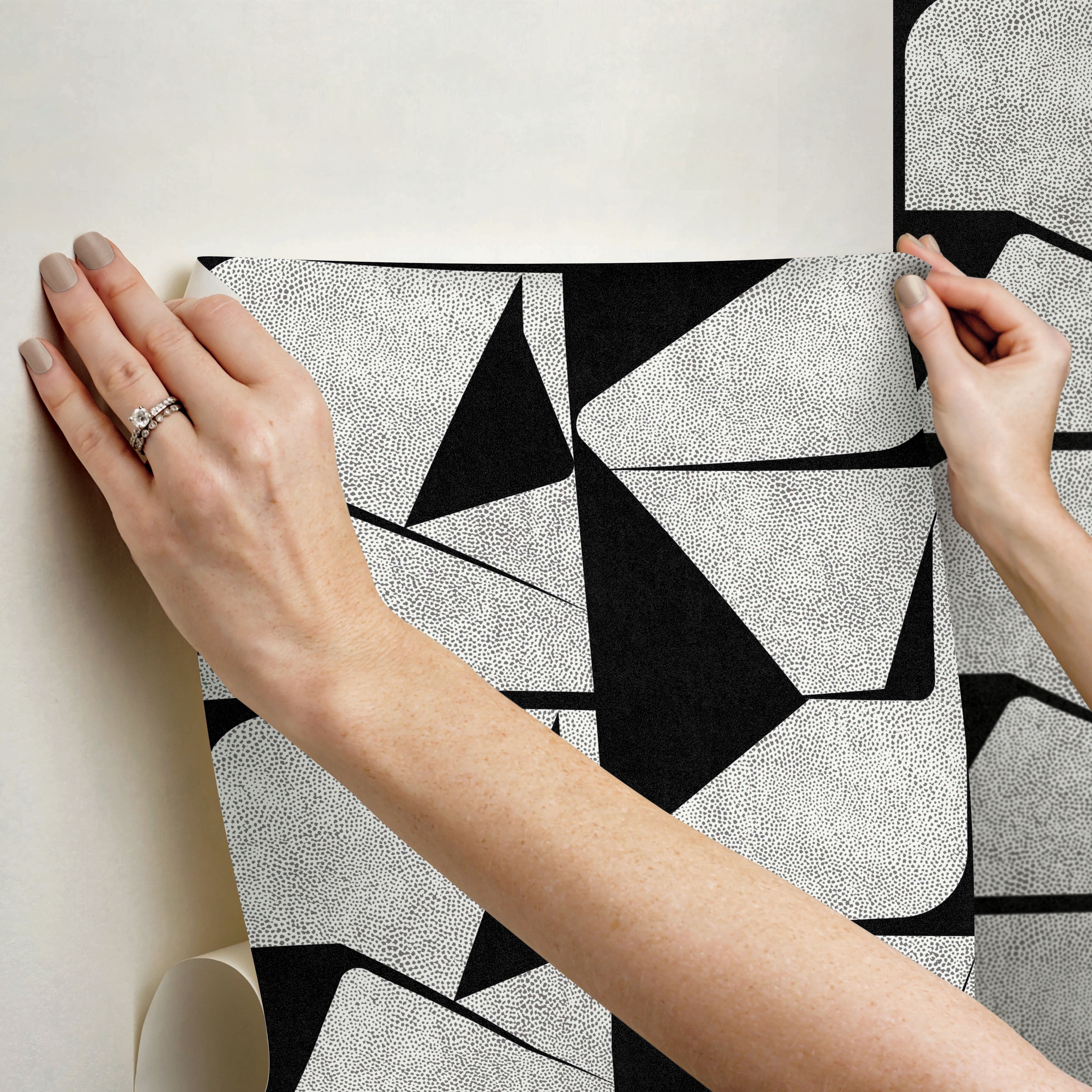 Roommates Studio Black Caden Peel and Stick Wallpaper 30.75 Sq. ft, 1 Count