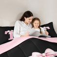 thumbnail image 2 of Manfei Personalized Initial T Bedding Comforter Set for Girls, Pink Bow Tie Twin Comforter Sets, Watercolor Monogrammed Bedding Set, Breathable Room Decor, Reversible 2pcs, 2 of 6