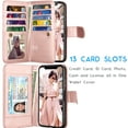 thumbnail image 2 of Tekcoo Wallet Cases For iPhone XS Max / iPhone XR / iPhone XS / iPhone X, Luxury [Rose Gold] License Cash Credit Card Slots Holder Carrying Flip Cover [Detachable Magnetic Case] & Kickstand + Lanyard, 2 of 6
