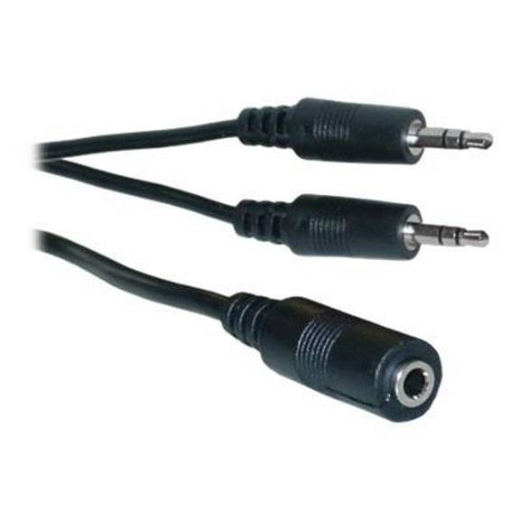 Cable Wholesale 30S1-35260 6 in. Stereo Y Cable - 3.5 mm Stereo Female to Dual 3.5 mm Stereo Male