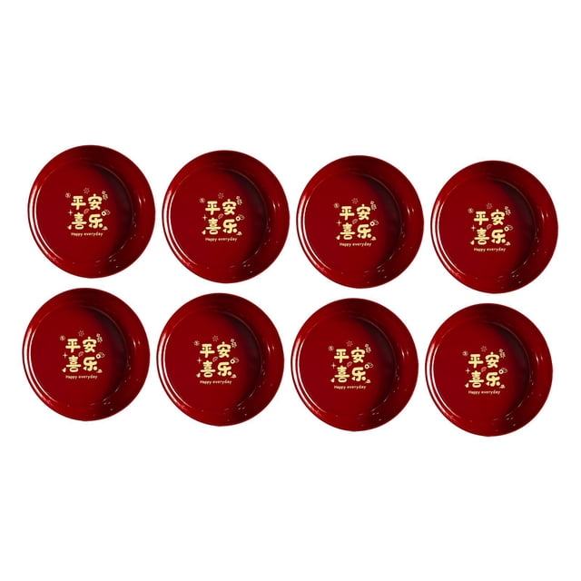 simhoa 8 Pieces Fruit Basket Bowl New Year Snack Plate for Home Kitchen Dining Room Round