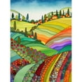 thumbnail image 1 of Abstract Tuscany Hills Landscape Folk Art Unframed Wall Art Print Poster Home Decor Premium, 1 of 4