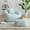 Light Blue, variant on Giant Bean Bag Chair for Adults, Oversized Lazy Sofa with Footstool and Handle, Faux Fur Shell-Shaped Reading Chair for Living Room Bedroom, White