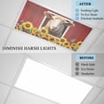 thumbnail image 4 of 2 Pack Sheep Sunflower Fluorescent Light Covers for Ceiling Lights Blue Yellow Flower Bee Farms Animal Oil Painting Magnetic Ceiling Light Covers Overhead Light Filters for Office Classroom Home, 4 of 9