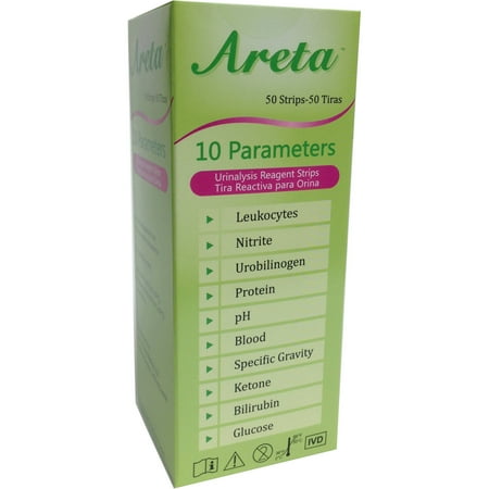 Easy@Home Areta 10 Parameter Urinalysis Reagent Test Strips, 50 count
