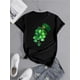 thumbnail image 2 of Women's Lucky St. Patrick's Day Graphic Tee - Red with Green Shamrock & Hat Design, Round Neck, CasuCamisetas de verano para mujer, manga corta, cuello redondo, casual, lindo, con gráficos, camisetas, 2 of 7