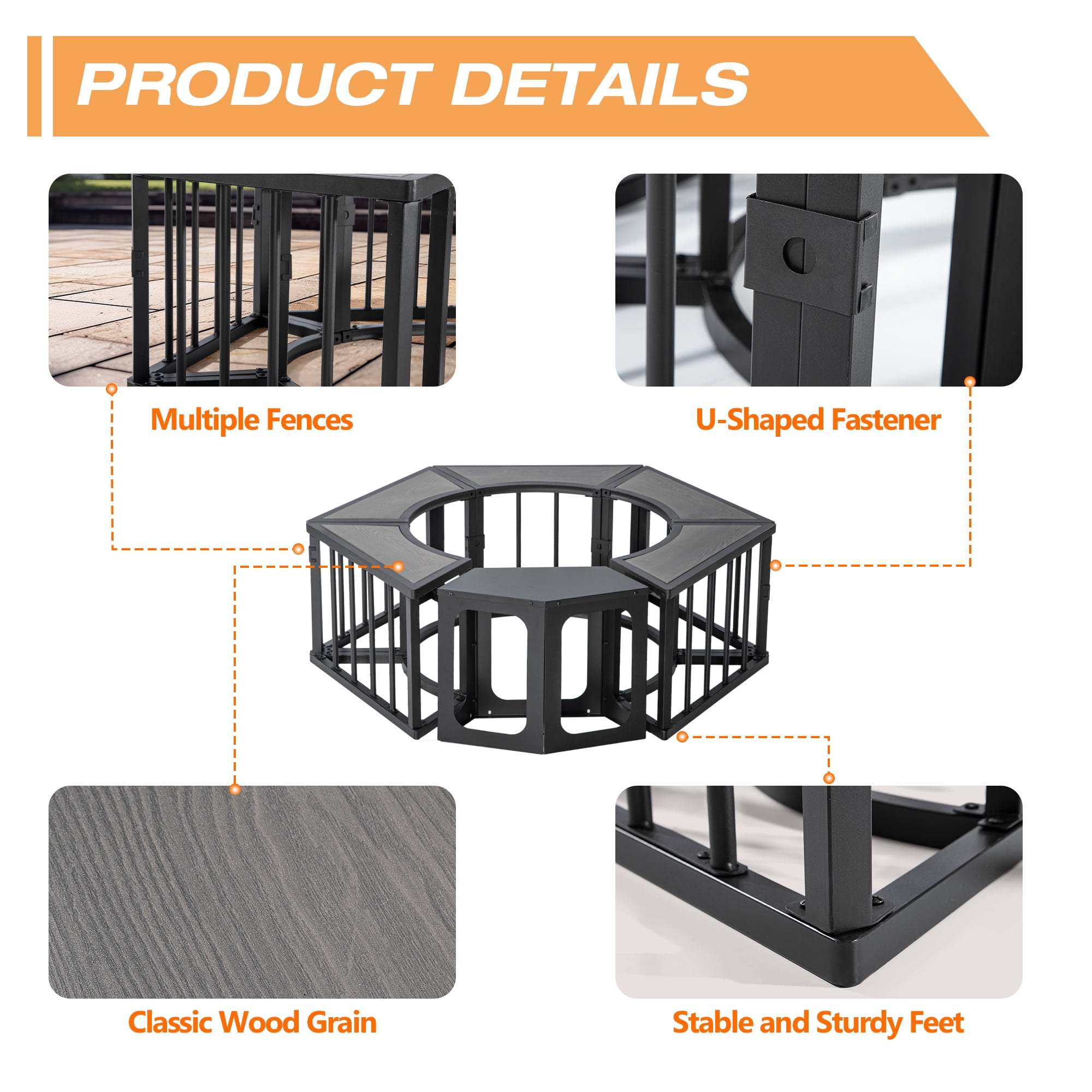 MeetLeisure Fire Pit with Table-Free Combination