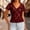 Red, variant on Women's Slim Fit V-Neck Short Sleeve Lace Base Layer Top with Hollow Out Design