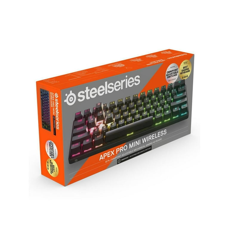 SteelSeries Apex Pro Mini Wireless Mechanical Gaming Keyboard - World\'s  Fastest Keyboard - Adjustable Actuation - Compact 60% Form Factor - RGB -  PBT Keycaps - Bluetooth 5.0 - 2.4GHz - USB-C