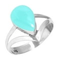 thumbnail image 1 of 925 Silver Ring For Women - Men Aqua Chalcedony Stone Silver Ring Size 7 March Birthstone Elegant Silver Ring Size 7 Gift For Girl Friend On Christmas 925 Gemstone Silver Jewelry, 1 of 5
