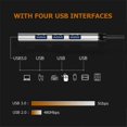 thumbnail image 5 of Adaptador divisor USB tipo C HUB 3.0 3.1 de 4 puertos multiusb OTG para HUAWEI, Xiaomi, Lenovo, Macbook, PC, accesorios de computadora, USB, gris, 5 of 5