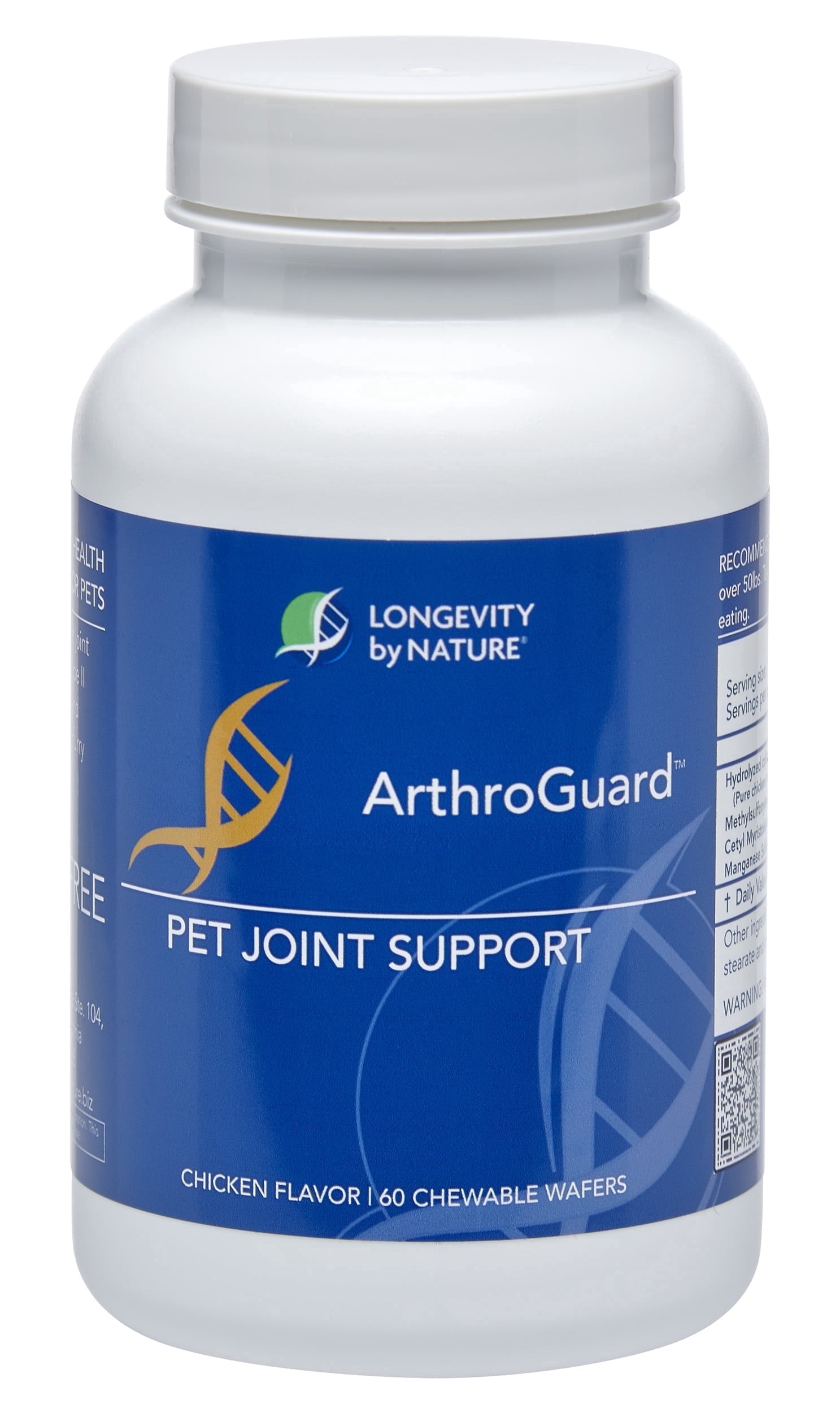 Longevity by Nature ArthroGuard Dog Joint Collagen Type 2 Pet Wafers, 90 Count