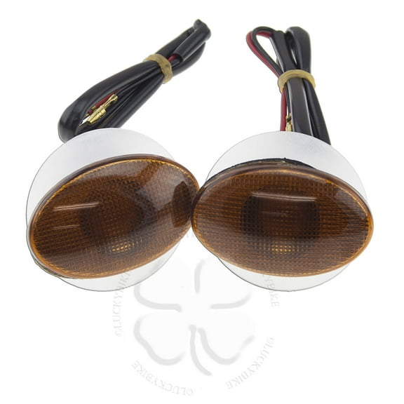 Flush Mount Amber Smoke Universal Motorcycle ATV Blinker Cateye Turn Signal