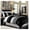 Black/Gray/White, variant on Loft 8-Piece Luxury Striped Comforter Set (King, Navy/Gray/Blue)