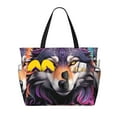 thumbnail image 1 of Disketp Colorful Wolf Head A Bolsa de Playa de Gran Capacidad, Bolso Impermeable y a Prueba de Arena para Mujer, Ideal para Playa, Piscina y Natación, 1 of 7