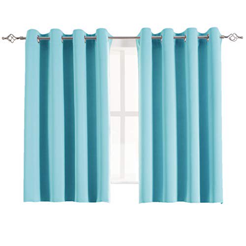 Aquazolax Bedroom Blackout Curtain Panels Set Heavy Duty Window Treatment Grommet Blackout Draperies Drapes For Living Room 2 Panels 54w X 54l Inch Turquoise Walmart Com Walmart Com