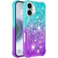 thumbnail image 3 of Case for iPhone 16 Plus Case Girls Women,Liquid Glitter Shockproof Back Cover Soft TPU Bumper Silicone Slim Protective Cover for iPhone 16 Plus 6.7 inch Gradient Blue, 3 of 12