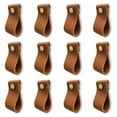 thumbnail image 1 of Plus Sûr Que les Boutons en Acier, Poignée Confortable Poignées de Commode en Cuir, Installation Facile, Cuir de Vache Pleine Fleur Durable, Anti-Statique, Résistant à l'Usure, pour Mise à Niveau de Meubles, 1 of 5