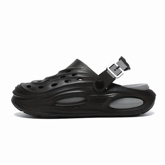 Men'S EVA Slip-On Sandals - Lightweight, Breathable, Non-Slip Casual Beach Footwear, Ideal for Outdoor Activities Like Hiking And Driving in Spring And Summer, Color: Black