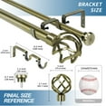 thumbnail image 3 of Urbanest Zeffoli Flat Button 1" 5/8" Double Drapery Curtain Window Rod Set - 48" to 84", Antique Brass, 3 of 6