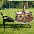 thumbnail image 7 of Coolnut 60" Sunflower Outdoor Tablecloth with Umbrella Hole and Zipper, Waterproof Round Tablecloth for Party,Patio,Picnic,Holiday Dinner,Summer, 7 of 7