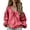 Hot Pink, variant on Women's Bohemian Style Linen V Neck Loose Fit Long Puff Sleeve Blouse, Gathered Neck Casual Top for Spring Summer Daily Wear, Breathable and Lightweight Light Ashy XXL