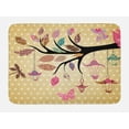 thumbnail image 1 of Dragonfly Bath Mat, Tree Branch with Original Lantern and Ethnic Leaves on Polka Dots Backdrop Ethnic, Non-Slip Plush Mat Bathroom Kitchen Laundry Room Decor, 29.5 X 17.5 Inches, Multi, Ambesonne, 1 of 2