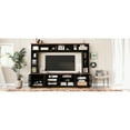 thumbnail image 4 of U-Can 95.5" W Wall Unit Entertainment Center with Bookshelves for TVs up to 80", Modern TV Stand Media Console with Cabinets,  Tempered Glass Doors and Adjustable Shelves for Living Room, 4 of 9