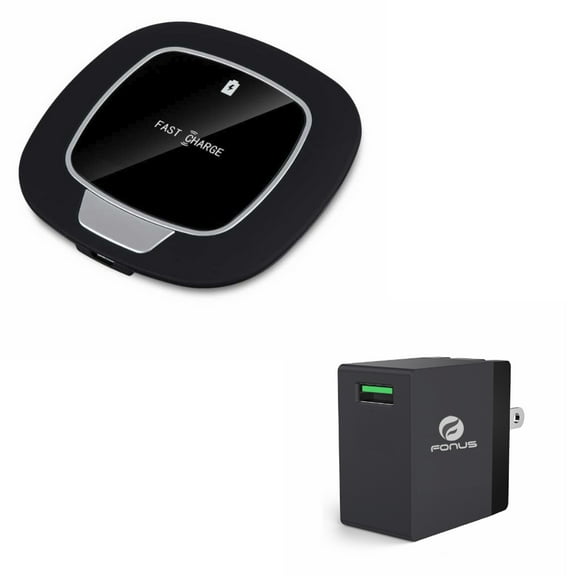 7.5W and 10W Fast Wireless Charger w USB 18W Fast Home Wall USB Adapter R7G for iPhone 11 Pro Max - BLU G9 Pro - BOLD N1 - Google Pixel 4 XL - LG G8X ThinQ - Samsung Galaxy Note 10 Plus Fold