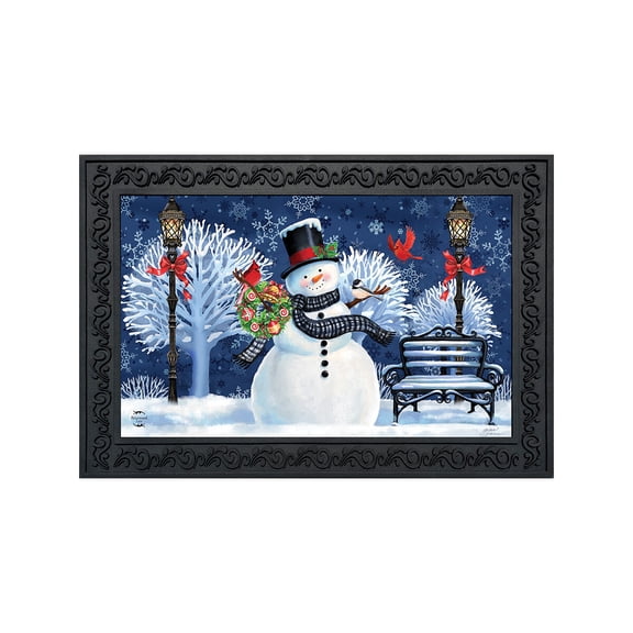 Briarwood Lane Doormat 30x18 Indoor Outdoor Snowman Holiday Cheer Christmas For Christmas Doormat