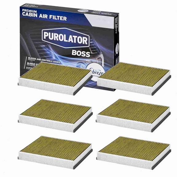 6 pc Purolator BOSS PBC36174 Cabin Air Filters for 801 HVAC Heating Ventilation Air Conditioning Vent Filters