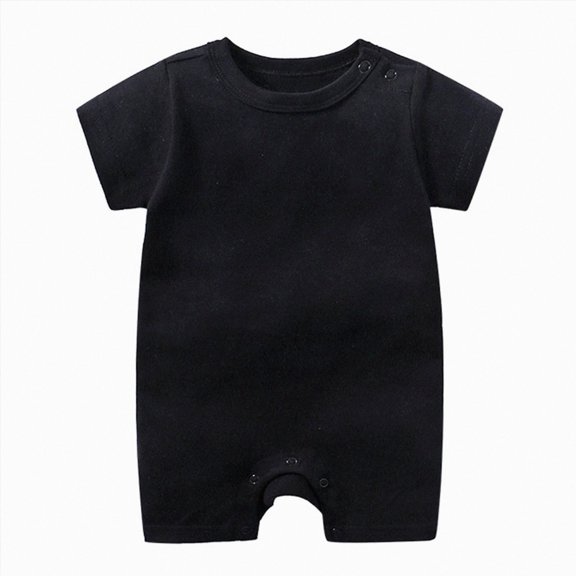 Splozh Summer Baby Boys Clothing Baby Boys Bodysuits, Baby Boys Short Sleeves Rompers, Newborn Baby Cotton Thin Crawling Suit Outfits for Baby Girls,Black,12-18 Months