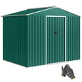 thumbnail image 1 of Outsunny 8'x6' Metal Outdoor Storage Shed w/ Sliding Doors Green, 1 of 10