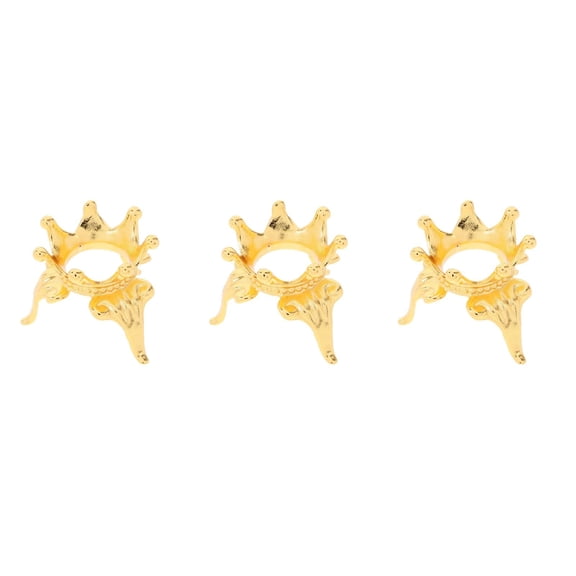 OUNONA 3pcs Mini Crown Metal Crystal Ball Base Display Stand Elegant And Sturdy Holder For Crystal Balls Ornaments Jewelry For Home Office Store Decor