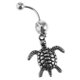 thumbnail image 1 of Barra con colgante de bola de acero inoxidable para ombligo Tortuga, 1 of 9