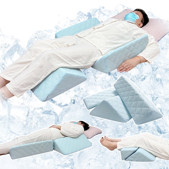 Wedge Pillow Body Position Wedges Back Positioning Elevation Pillow Case Pregnancy Bedroom Eevated Body Alignment Ankle Support Pillow Leg Bolster (3-in-1 Cooling)