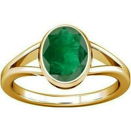 Ramneek Jewels 12.25-12.50 Carat Zambian Emerald Panna Gemstone Panchdhatu Ring For Men & Women
