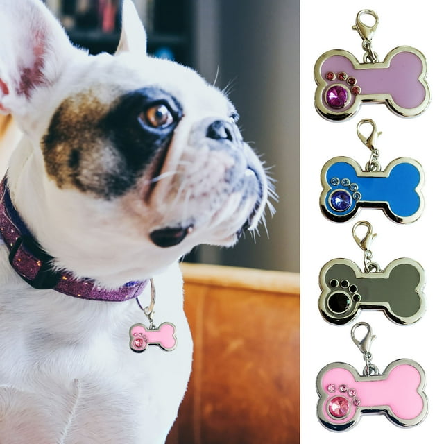 Xihbxyly Placa de Identificación Personalizada para Mascotas, Diseño Silencioso de Acero Inoxidable, Aleación de Aluminio Duradera, Disponible En 4 Colores, Personalizable con Nombre y Número de Telé