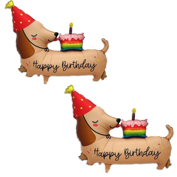 Nealison 2 Pcs Dog Birthday Balloons, Dachshund Dog Balloons Cute Puppy Balloon for Dogs Theme Birthday Party Decorations