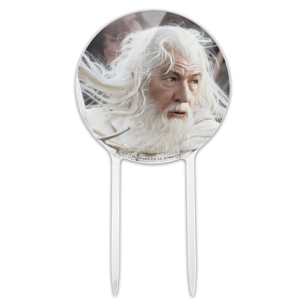 Acrylic The Lord of the Rings Gandalf the White Character Cake Topper Party Decoration for Wedding Anniversary Birthday Graduation