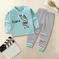 thumbnail image 2 of Gubotare Boys Long Sleeve Pajama Set Kids' Long Sleeve Pajamas Set – Soft Home Clothes & Sleepwear Size 7-8 Years (Light Blue,7-8 Years), 2 of 3