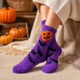 thumbnail image 4 of Halloween Mid Calf Fuzzy Socks for Women Thickened Plush Warm Knit Crew Socks with Novelty Style Soft Cushioned Perfect for Fall Winter Indoor Use and Home Lounging B, 4 of 6
