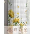 thumbnail image 5 of Sunflower Sheer Curtains 96 Inch Length 2 Panels Set, Summer Eucalyptus Botanical Floral Grey Plaid Voile Window Treatment Semi Sheer Long Curtains Drapes for Bedroom/Living Room/Kitchen 52"x96"x2, 5 of 7