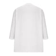 thumbnail image 4 of Dresfit Women's Gauze Shirts Button Down V Neck Linen Tops 2026 Summer 3/4 Sleeve Casual Blouses Plain Lightweight Loose Dressy T Shirts S, 4 of 6