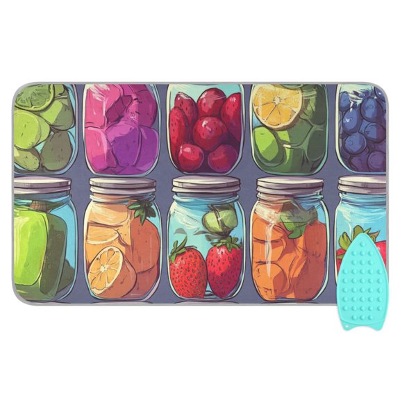 Fruit Jars Ironing Board Covers Heat Resistant Ironing Pad Mat Portable for Travel Washer Dryer Table