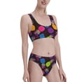 thumbnail image 4 of High Waisted Bikini Sets For Women, Colorful Pineapple Black Swimsuits Tummy Control, Two Pieces Bathing Suit, 4 of 8