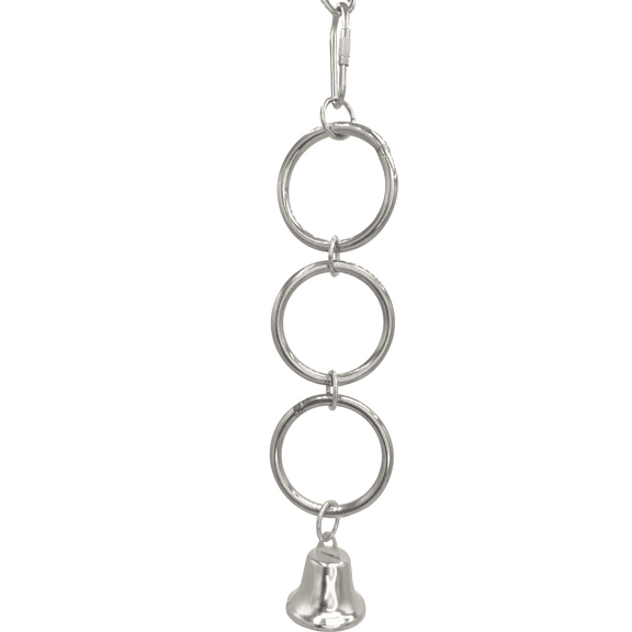 1131 Tough Stainless Steel Triple Ring - Handcrafted Shiny Long Lasting Bird Cage Toy
