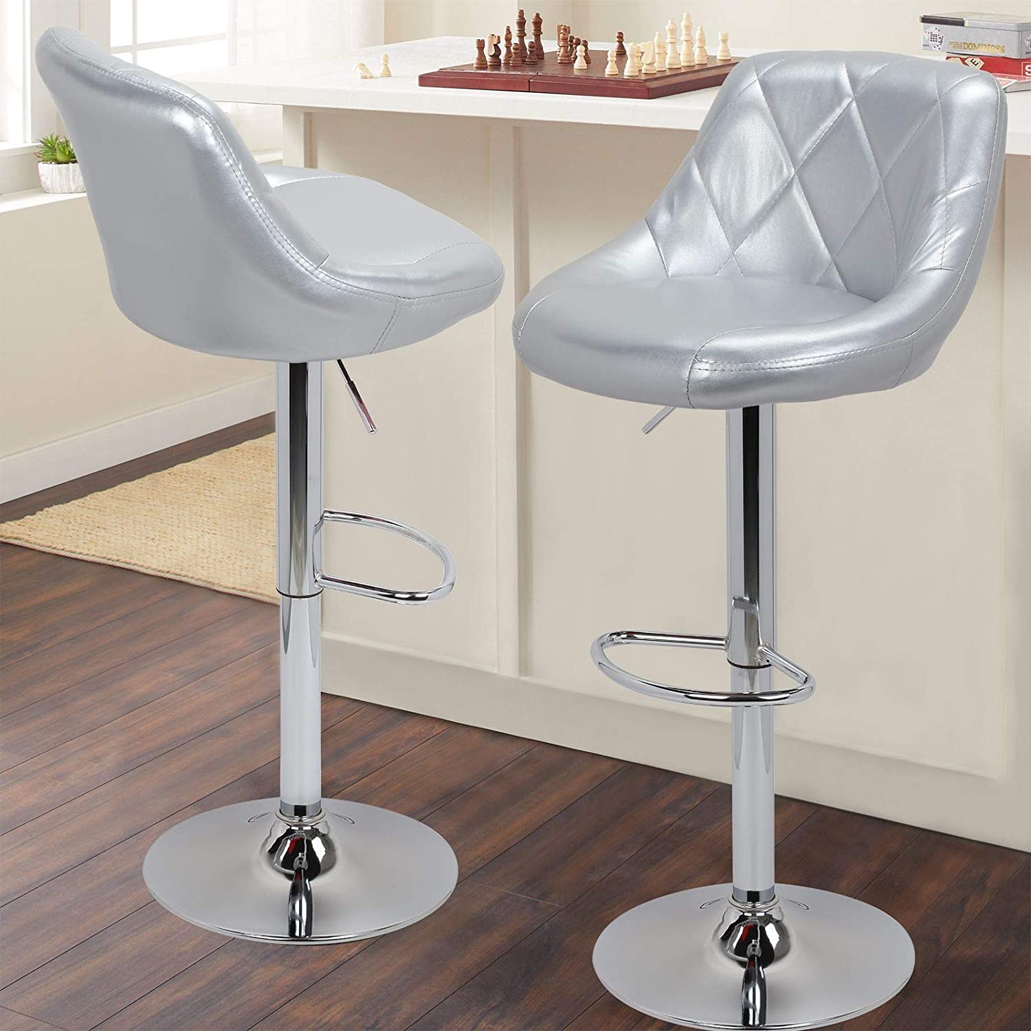 round back leather bar stool